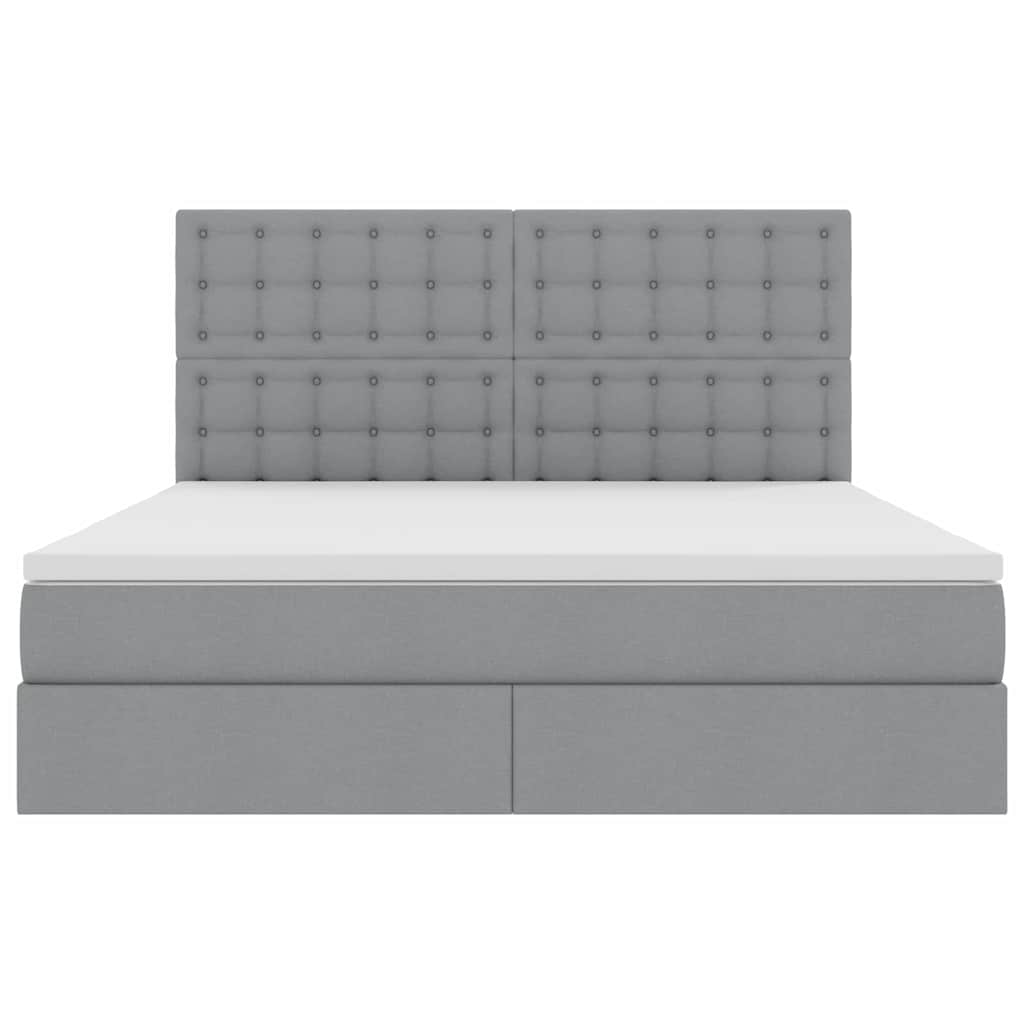 vidaXL Bett mit Stauraum und LED Hellgrau 160 x 200 cm Polyester