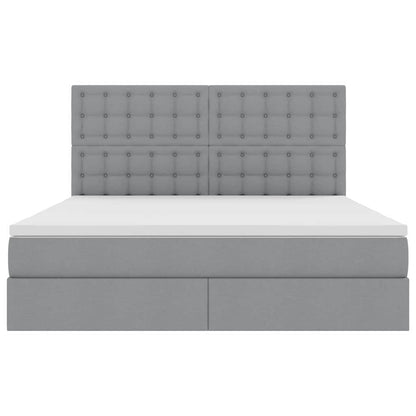 vidaXL Bett mit Stauraum und LED Hellgrau 160 x 200 cm Polyester