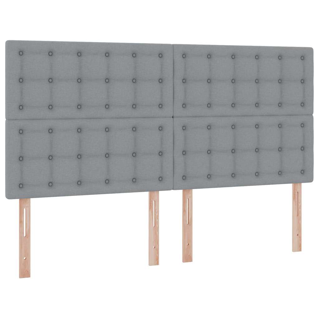 vidaXL Bett mit Stauraum und LED Hellgrau 160 x 200 cm Polyester