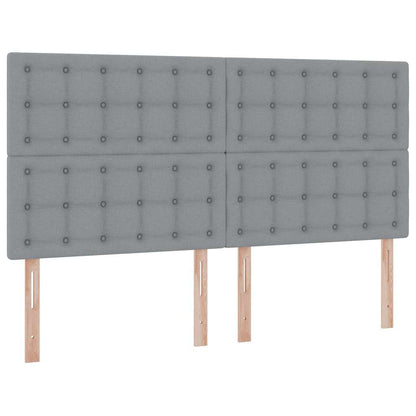vidaXL Bett mit Stauraum und LED Hellgrau 160 x 200 cm Polyester