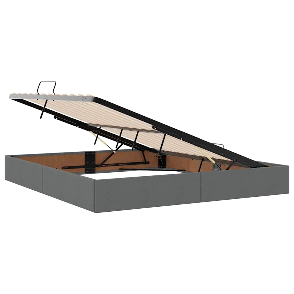 vidaXL Bett mit Stauraum und LED Dunkelgrau 160 x 200 cm Polyester