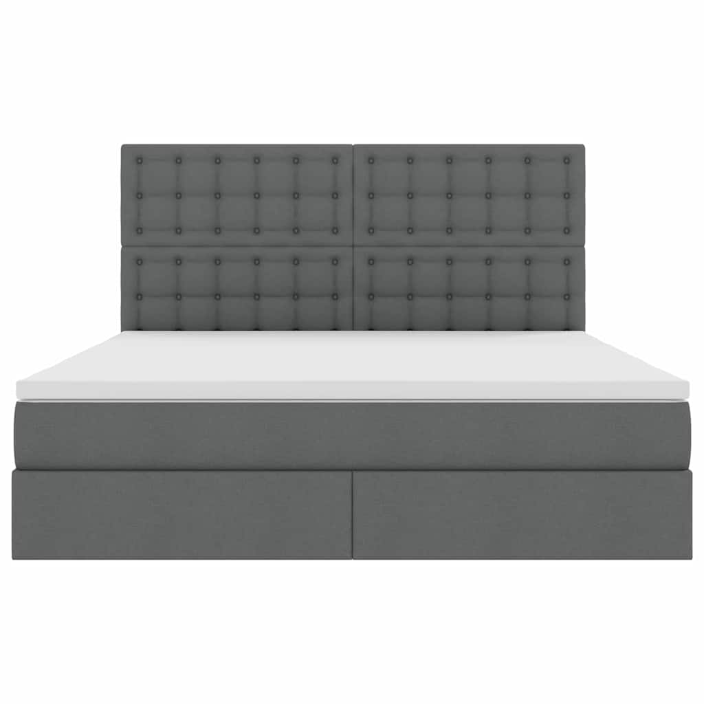 vidaXL Bett mit Stauraum und LED Dunkelgrau 160 x 200 cm Polyester