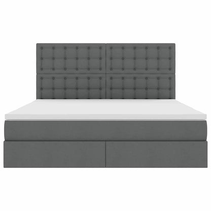 vidaXL Bett mit Stauraum und LED Dunkelgrau 160 x 200 cm Polyester