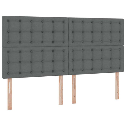 vidaXL Bett mit Stauraum und LED Dunkelgrau 160 x 200 cm Polyester
