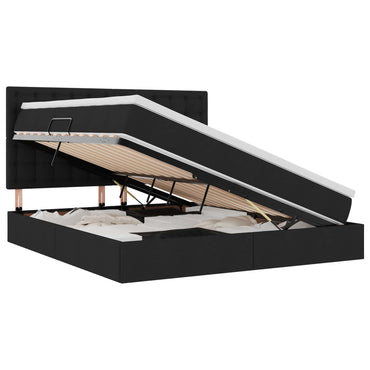vidaXL Bett mit Stauraum und LED Schwarz 160 x 200 cm Polyester