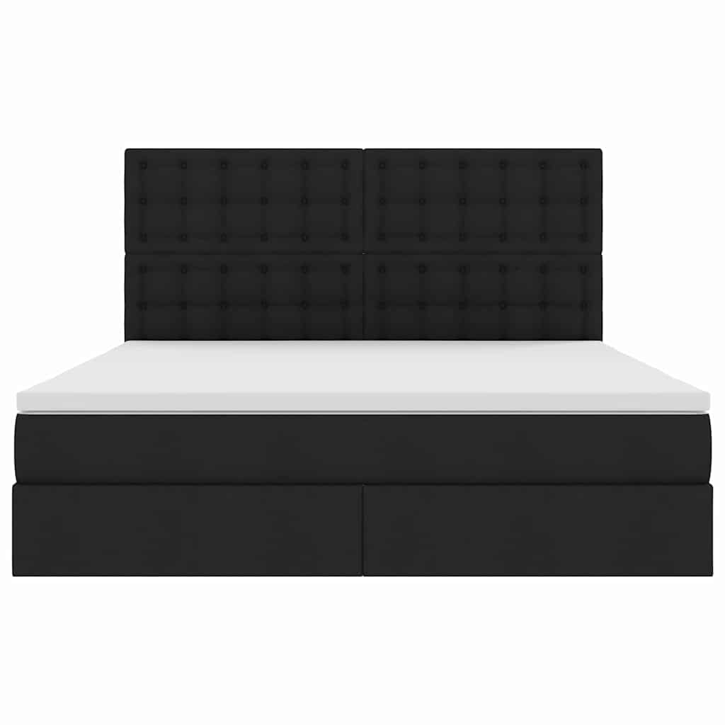 vidaXL Bett mit Stauraum und LED Schwarz 160 x 200 cm Polyester