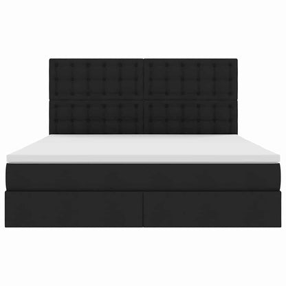 vidaXL Bett mit Stauraum und LED Schwarz 160 x 200 cm Polyester