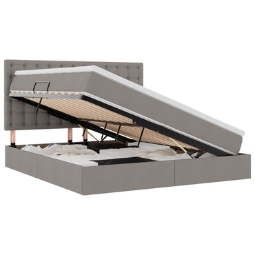 vidaXL Bett mit Stauraum und LED mit LED Taupe 160 x 200 cm Polyester