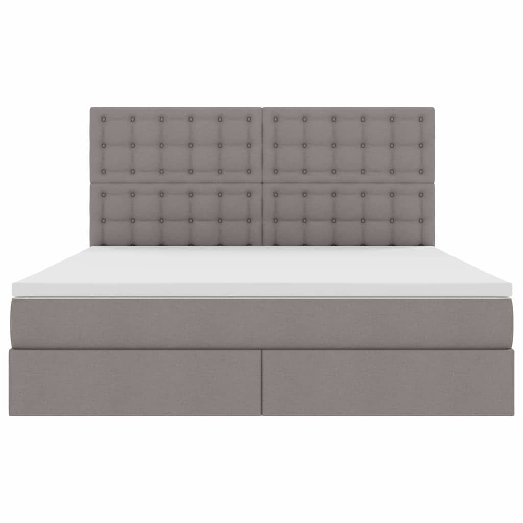 vidaXL Bett mit Stauraum und LED mit LED Taupe 160 x 200 cm Polyester