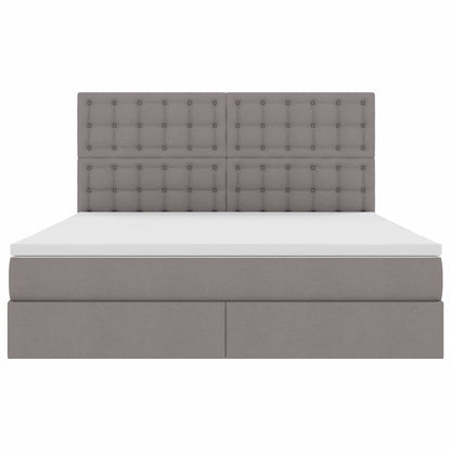 vidaXL Bett mit Stauraum und LED mit LED Taupe 160 x 200 cm Polyester