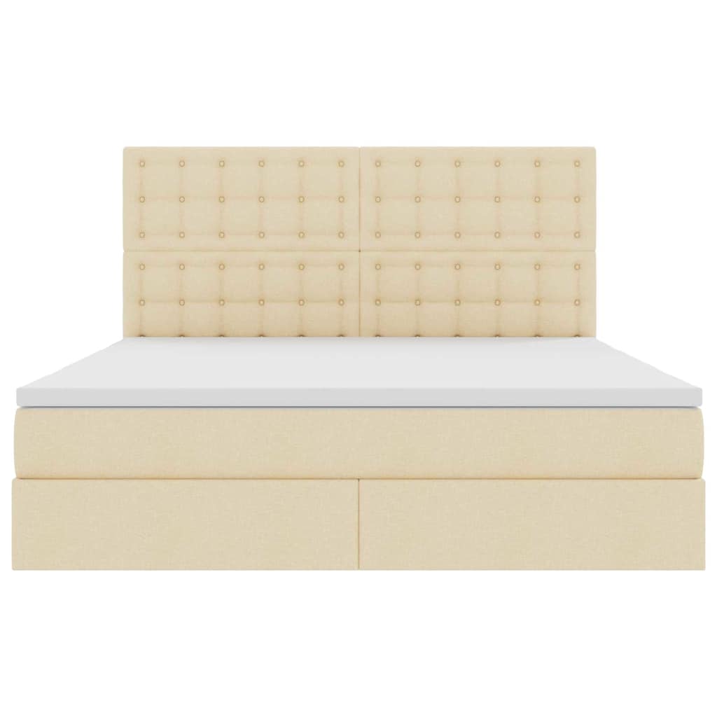 vidaXL Bett mit Stauraum und LED mit LED Creme 160 x 200 cm Polyester