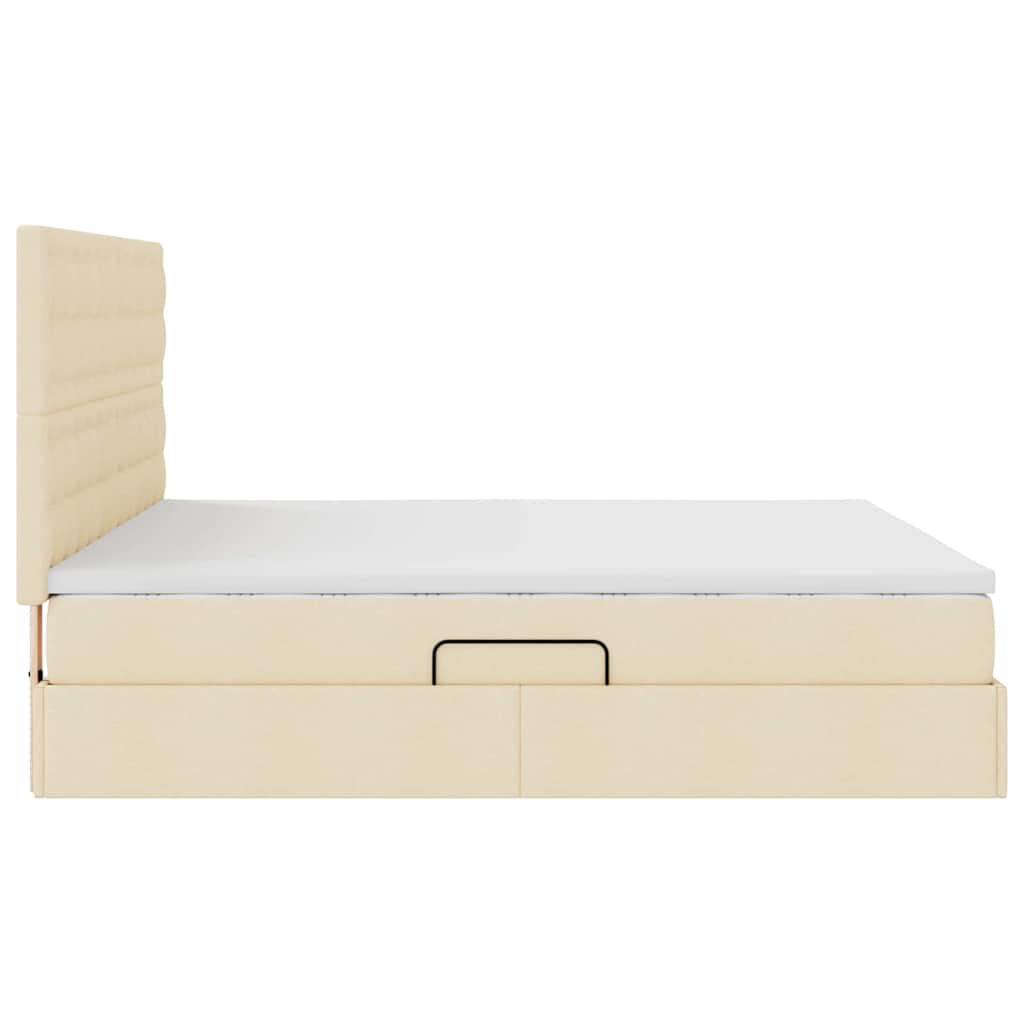 Bett mit Stauraum und LED mit LED Creme 180 x 200 cm Polyester