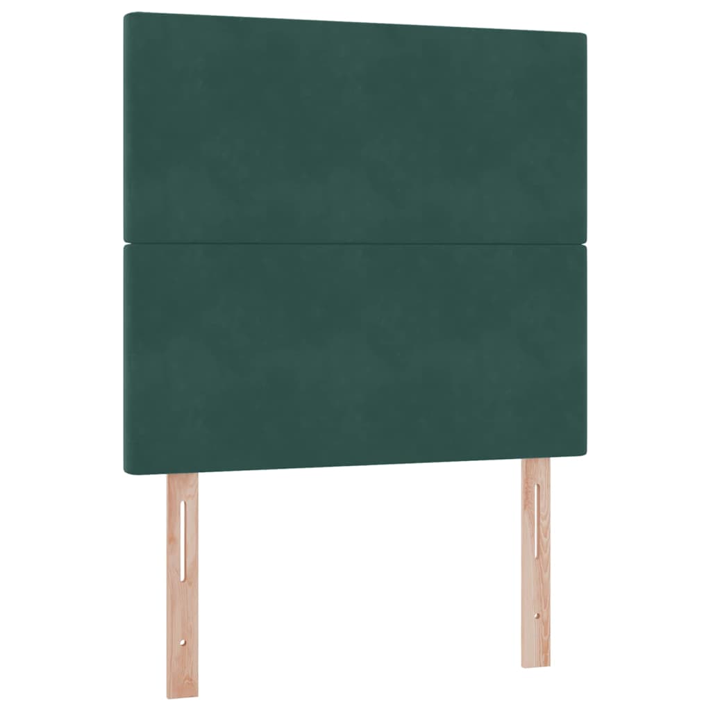 vidaXL Bett mit Stauraum und LED mit LED Dunkelgrün 90 x 200 cm Samt
