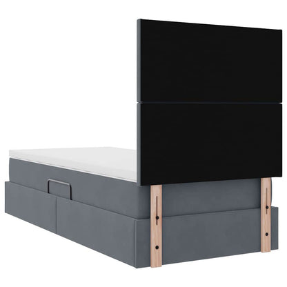 vidaXL Bett mit Stauraum und LED mit LED Dunkelgrau 100 x 200 cm Samt