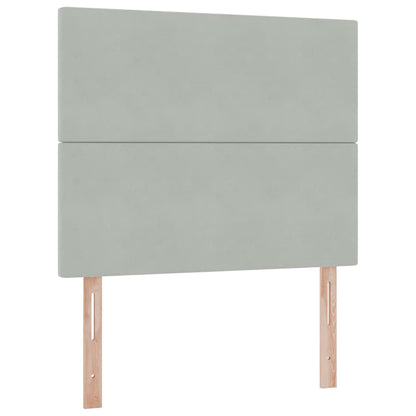 Bett mit Stauraum und LED mit LED Hellgrau 120 x 200 cm Samt