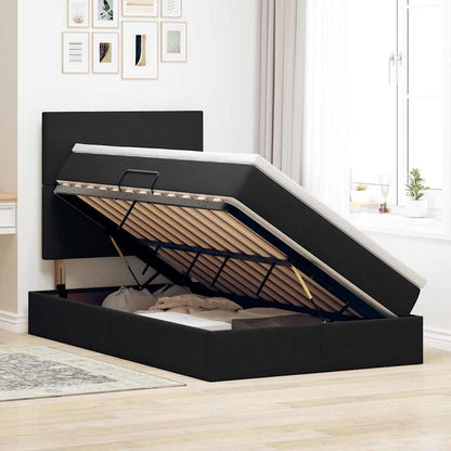 vidaXL Bett mit Stauraum und LED mit LED Schwarz 120 x 200 cm Samt
