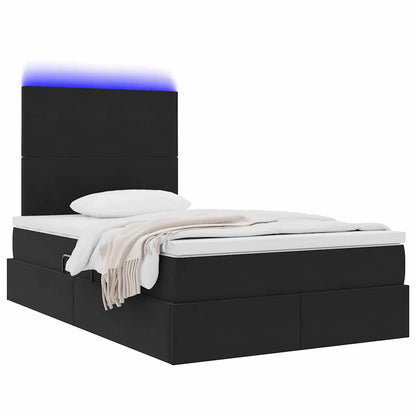 vidaXL Bett mit Stauraum und LED mit LED Schwarz 120 x 200 cm Samt