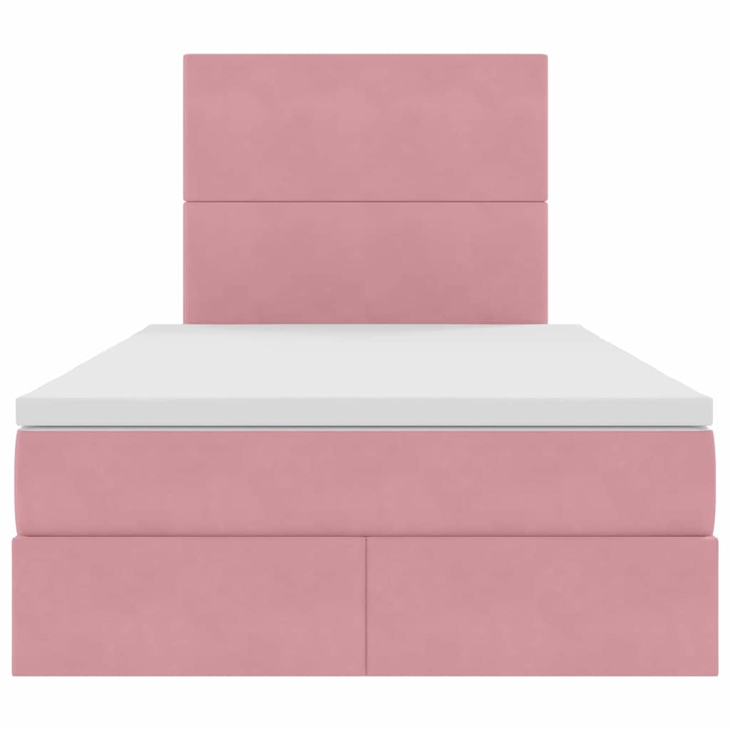 vidaXL Bett mit Stauraum und LED mit Matratze Rosa 120 x 200 cm Samt
