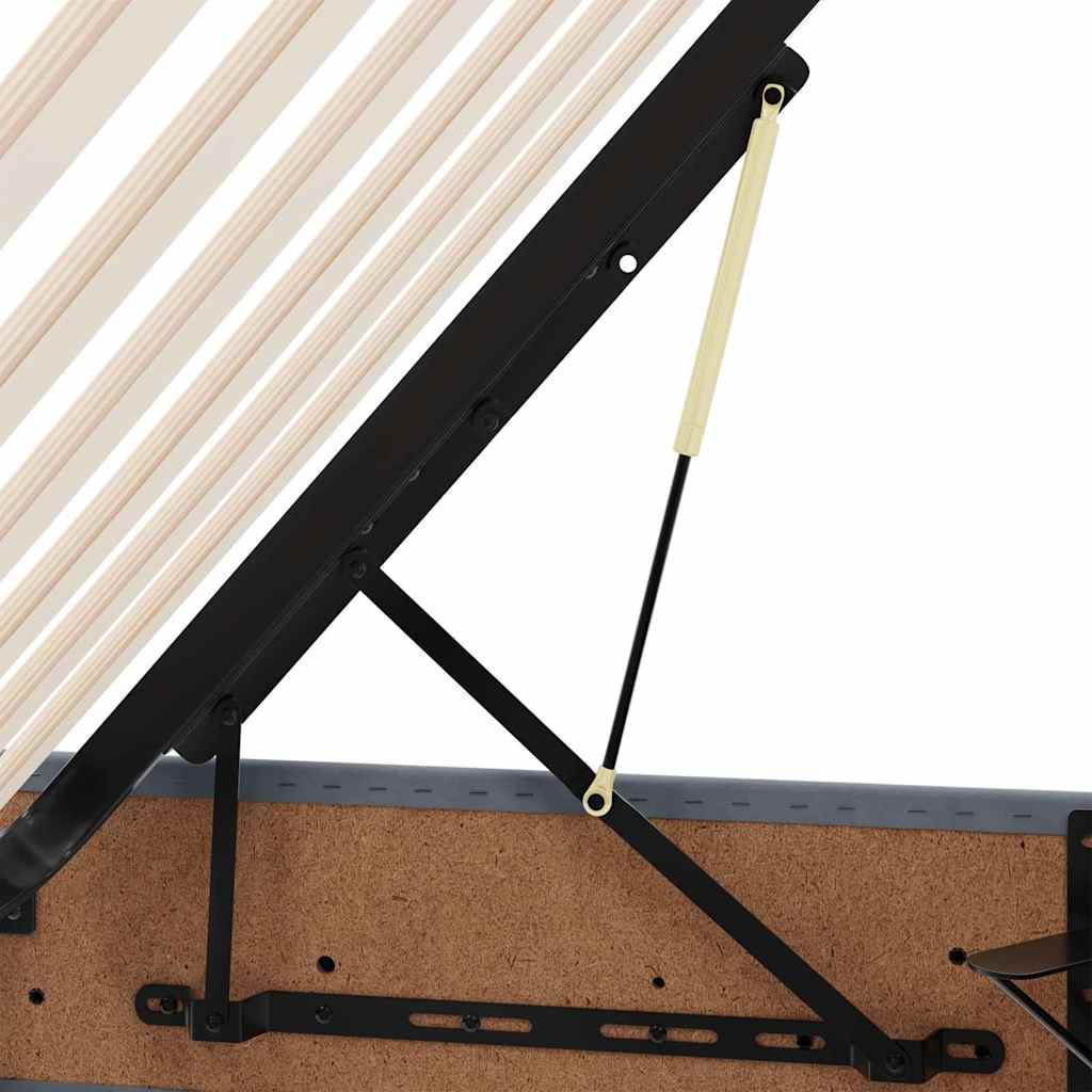 vidaXL Bett mit Stauraum und LED mit LED Dunkelgrau 160 x 200 cm Samt