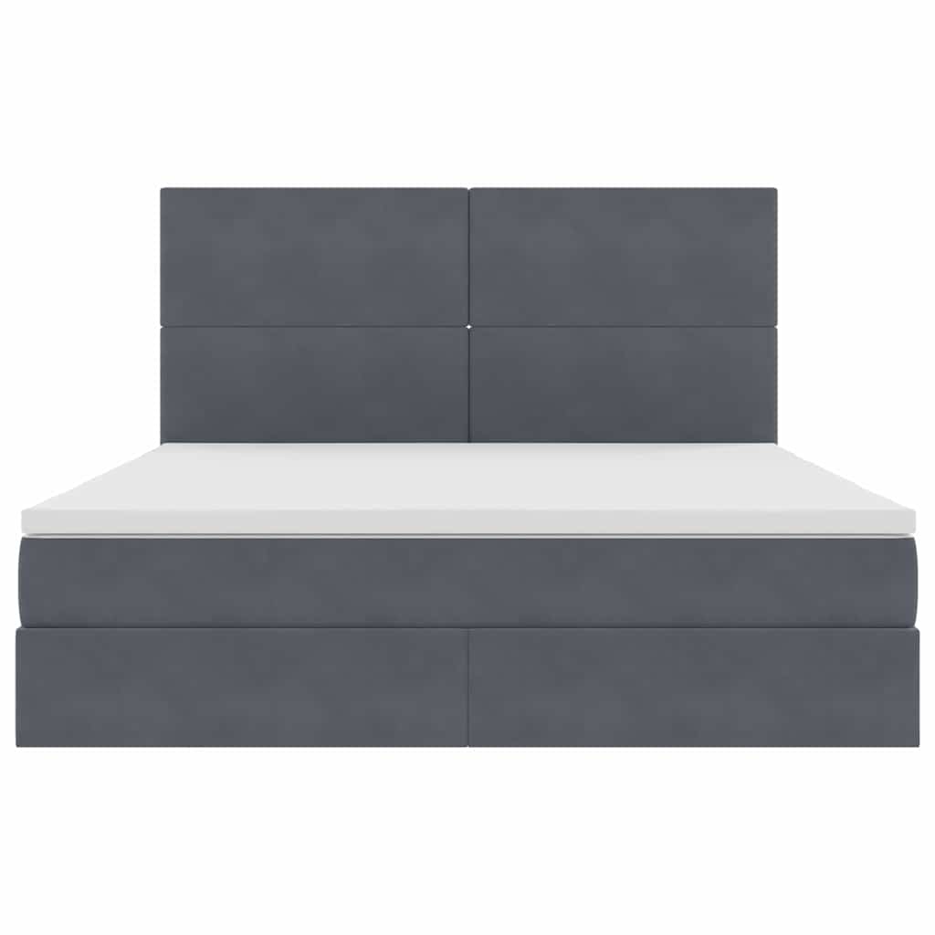 vidaXL Bett mit Stauraum und LED mit LED Dunkelgrau 160 x 200 cm Samt