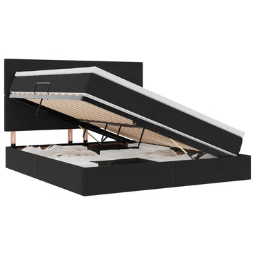vidaXL Bett mit Stauraum und LED mit LED Schwarz 160 x 200 cm Samt