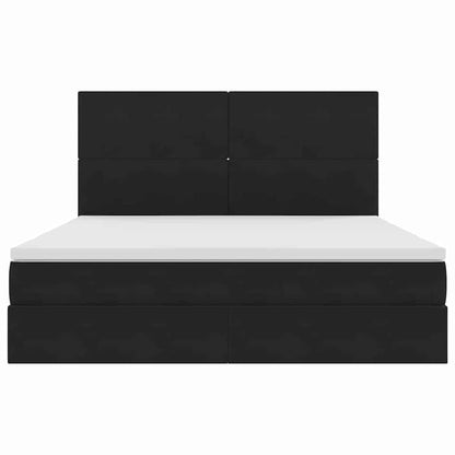 vidaXL Bett mit Stauraum und LED mit LED Schwarz 160 x 200 cm Samt
