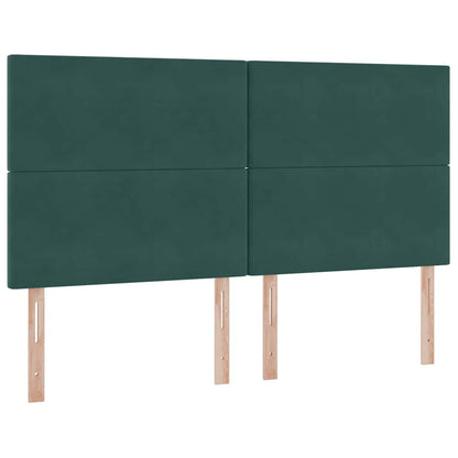 vidaXL Bett mit Stauraum und LED mit LED Dunkelgrün 160 x 200 cm Samt