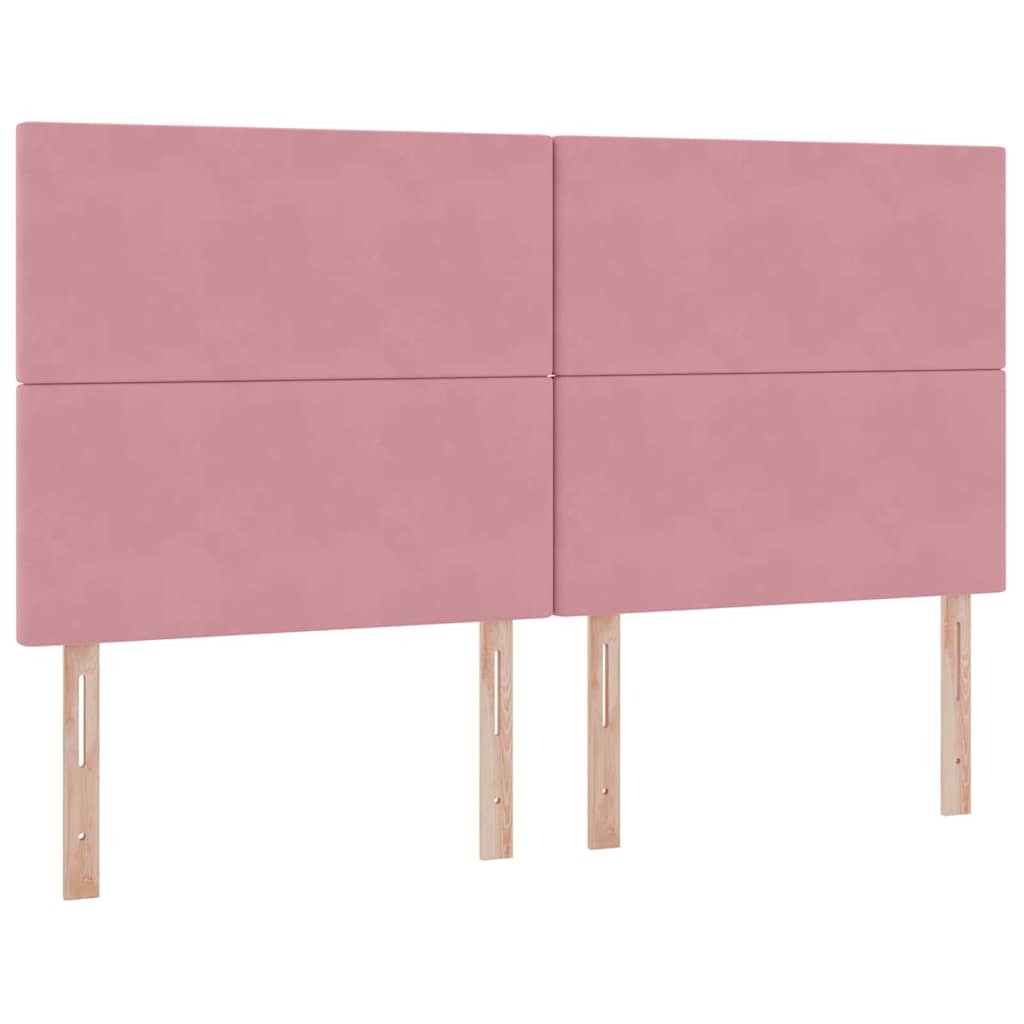 vidaXL Bett mit Stauraum und LED mit Matratze Rosa 160 x 200 cm Samt