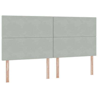 vidaXL Bett mit Stauraum und LED mit LED Hellgrau 200 x 200 cm Samt