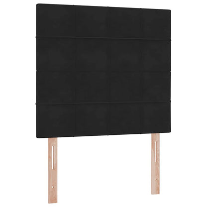vidaXL Bett mit Stauraum und LED mit Matratze Schwarz 90 x 190 cm Samt