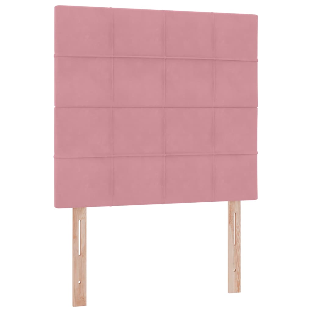 vidaXL Bett mit Stauraum und LED mit Matratze Rosa 90 x 200 cm Samt