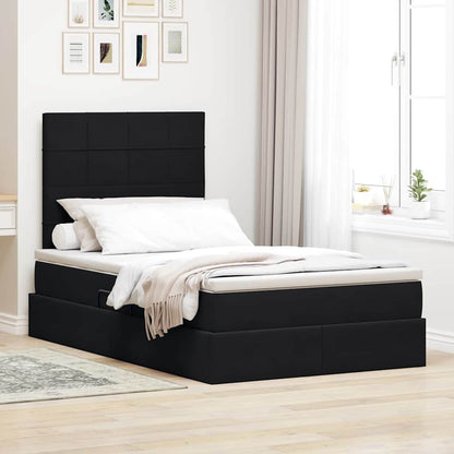 vidaXL Bett mit Stauraum und LED mit LED Schwarz 120 x 200 cm Samt