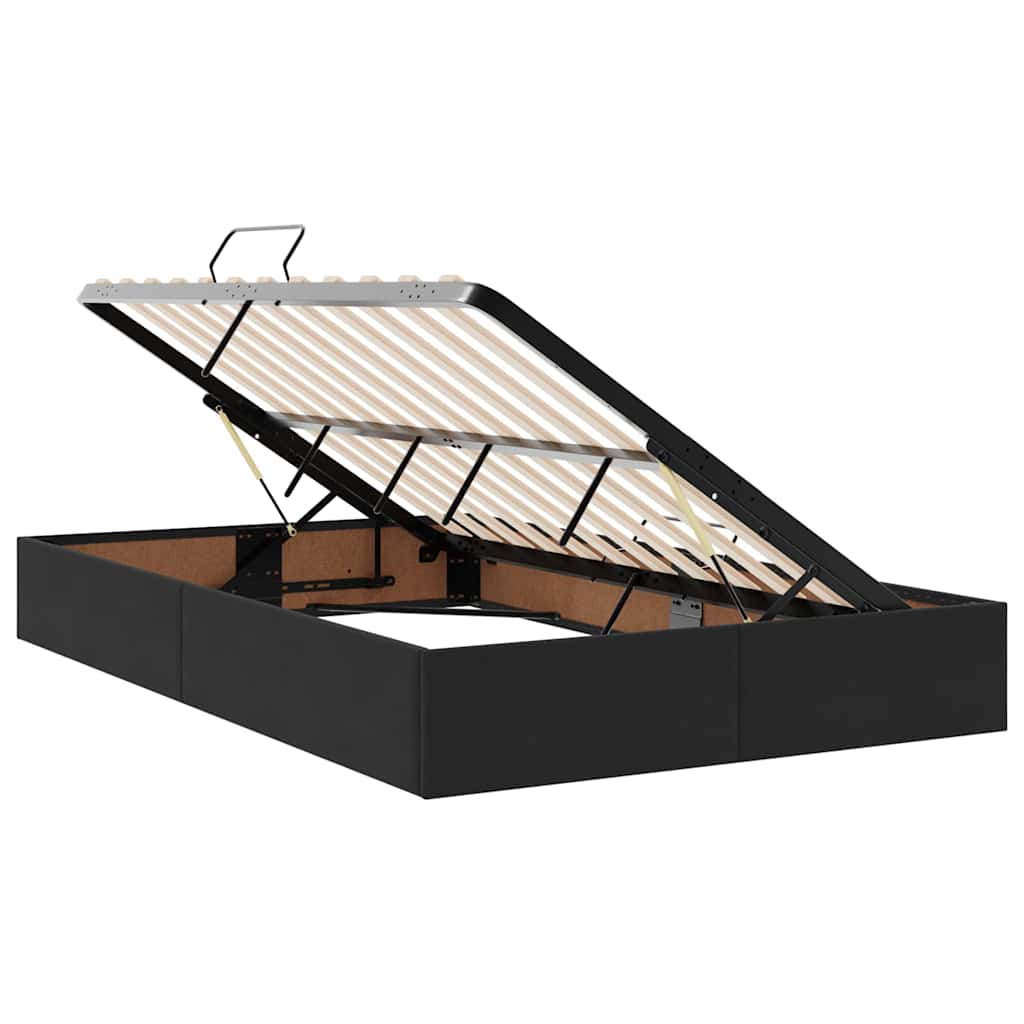 vidaXL Bett mit Stauraum und LED mit LED Schwarz 120 x 200 cm Samt