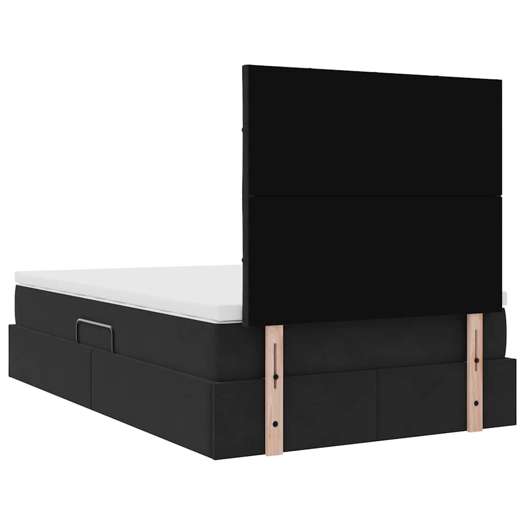 vidaXL Bett mit Stauraum und LED mit LED Schwarz 120 x 200 cm Samt