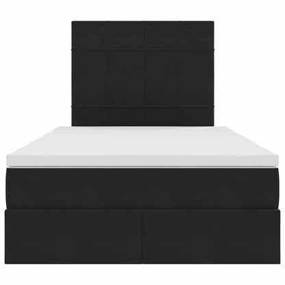 vidaXL Bett mit Stauraum und LED mit LED Schwarz 120 x 200 cm Samt