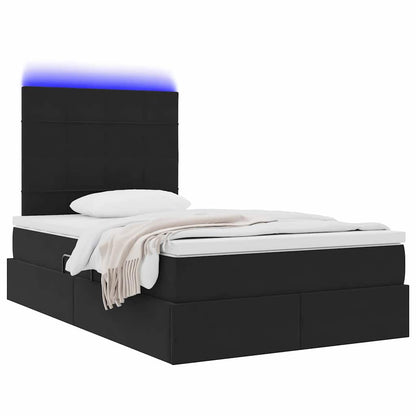 vidaXL Bett mit Stauraum und LED mit LED Schwarz 120 x 200 cm Samt