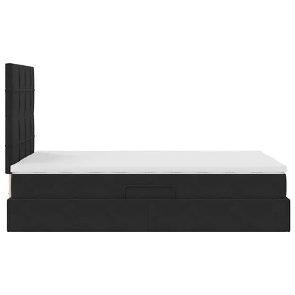 vidaXL Bett mit Stauraum und LED mit LED Schwarz 120 x 200 cm Samt