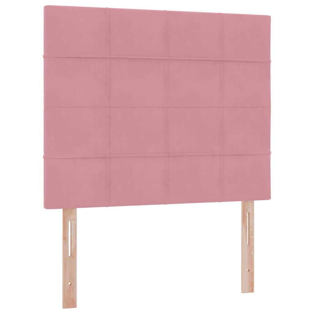Bett mit Stauraum und LED mit Matratze Rosa 120 x 200 cm Samt