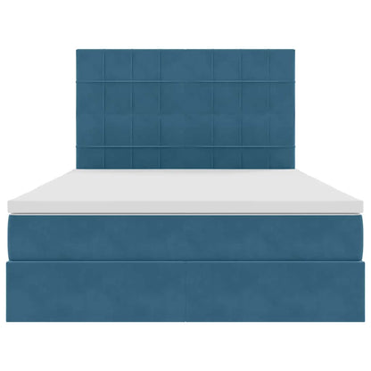 vidaXL Lit avec rangement et LED Bleu foncé 140 x 190 cm Velours