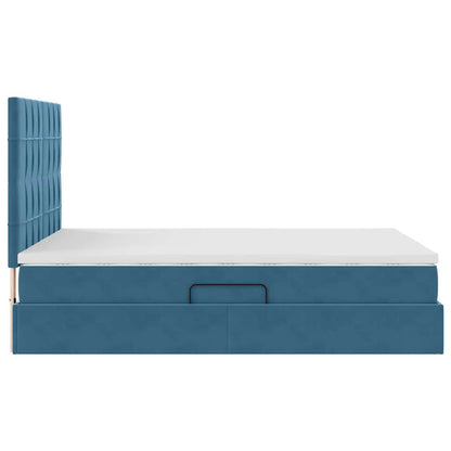 vidaXL Lit avec rangement et LED Bleu foncé 140 x 190 cm Velours