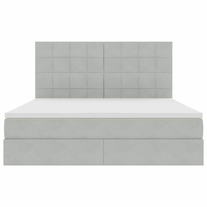 vidaXL Bett mit Stauraum und LED mit LED Hellgrau 160 x 200 cm Samt