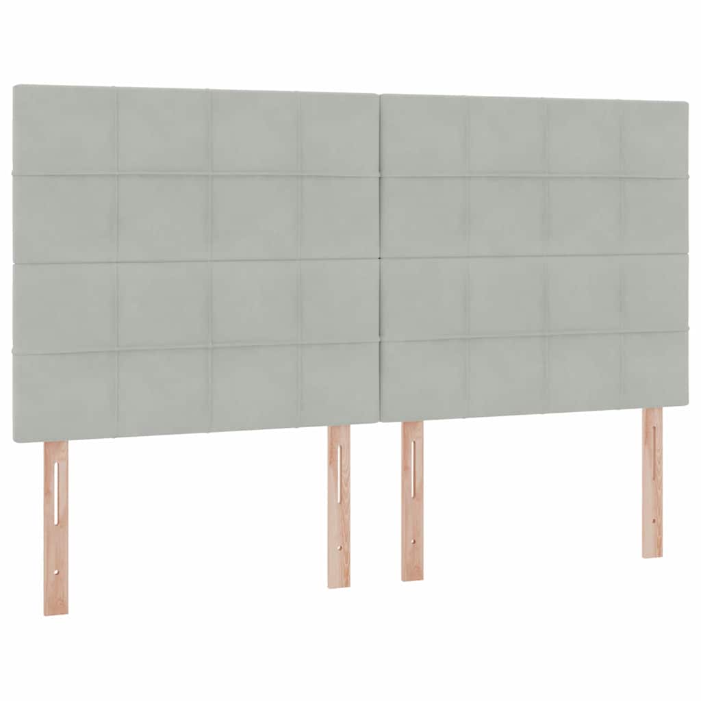 vidaXL Bett mit Stauraum und LED mit LED Hellgrau 160 x 200 cm Samt