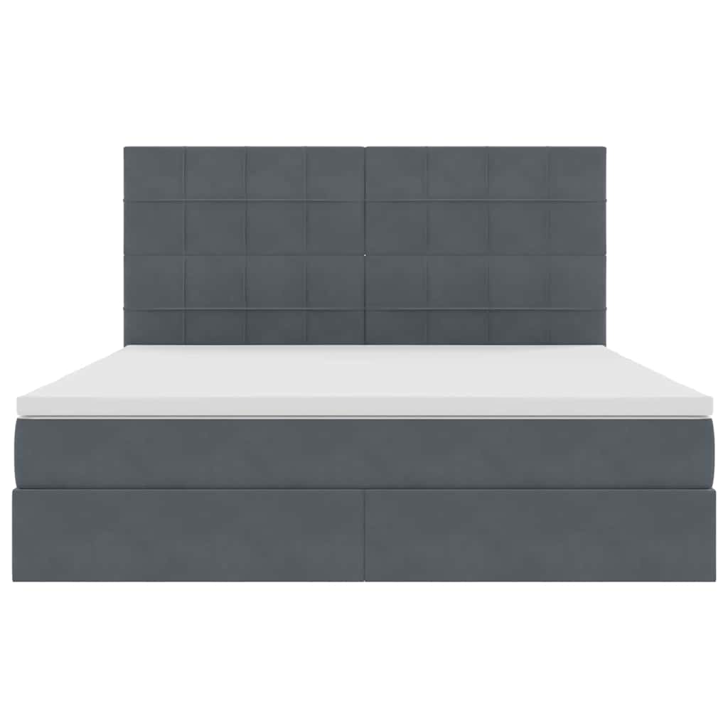 vidaXL Bett mit Stauraum und LED mit LED Dunkelgrau 160 x 200 cm Samt