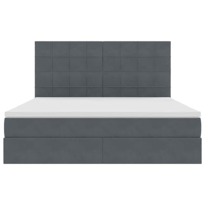 vidaXL Bett mit Stauraum und LED mit LED Dunkelgrau 160 x 200 cm Samt