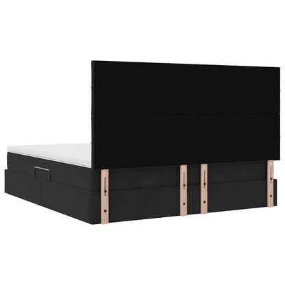 vidaXL Bett mit Stauraum und LED mit LED Schwarz 160 x 200 cm Samt