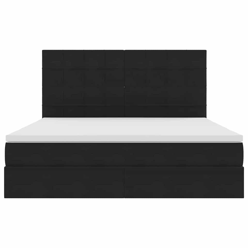 vidaXL Bett mit Stauraum und LED mit LED Schwarz 160 x 200 cm Samt