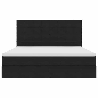 vidaXL Bett mit Stauraum und LED mit LED Schwarz 160 x 200 cm Samt