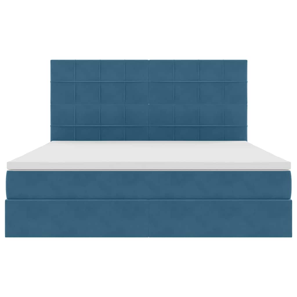 vidaXL Bett mit Stauraum und LED mit LED Dunkelblau 160 x 200 cm Samt