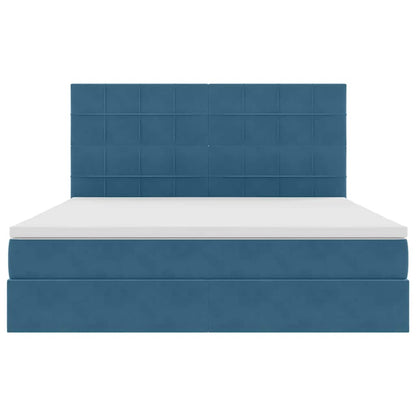 vidaXL Bett mit Stauraum und LED mit LED Dunkelblau 160 x 200 cm Samt