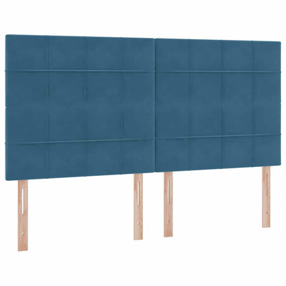 vidaXL Bett mit Stauraum und LED mit LED Dunkelblau 160 x 200 cm Samt